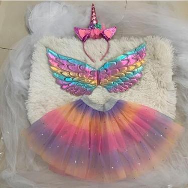 Imagem de Kit Fantasia Unicórnio Rosa Magia e Diversão Crianças - ShopMix