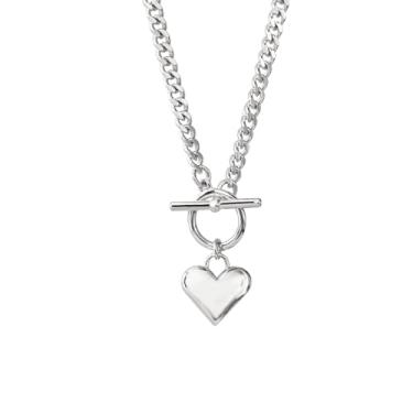 Imagem de QLYOVWE Colar com pingente de coração banhado a ouro para mulheres delicado amor amizade colar joias presentes de dia dos namorados, Standard, Metal, Sem Pedra Preciosa