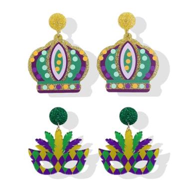 Imagem de Brincos femininos de carnaval de acrílico para carnaval, roupa de carnaval para mulheres, acessórios de carnaval para carnaval, acessórios de carnaval, joias, presentes para festa de cosplay,