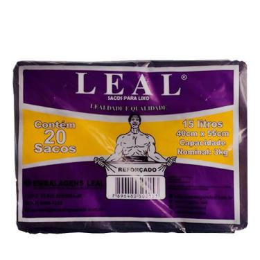 Imagem de Saco de Lixo Preto Leal 15L Reforçado  20 Unidades