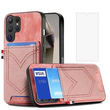 Imagem de Asuwish Capa de celular para Samsung Galaxy S24 Ultra 5G capa magnética com protetor de tela de vidro temperado e compartimento para cartão de crédito de couro PU acessórios S24Ultra 24S S 24 24Ultra