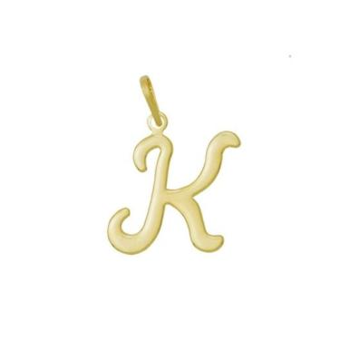 Imagem de pingente letra k media lisa