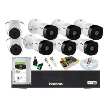 Imagem de Kit 8 Cameras Intelbras 1120, Dvr 8 Canais 1008c, Hd 1 Tera