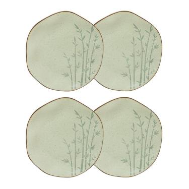 Imagem de Conjunto 4 Pratos Rasos 27,5 cm Ryo Bambu Porcelana Oxford