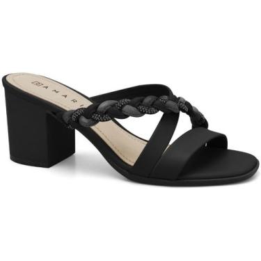 Imagem de Tamanco Feminino Salto Bloco Preto Strass Ramarim 2431201-6 -, 36