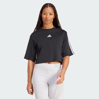 Imagem de Camiseta Adidas W 3S SJ TLR Feminina Preta e Branca, G