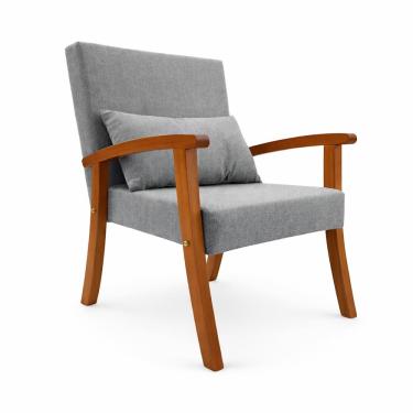 Imagem de Kit 2 Poltronas Jade Linho Premium Escritório Recepção Sala De Estar Decorativa