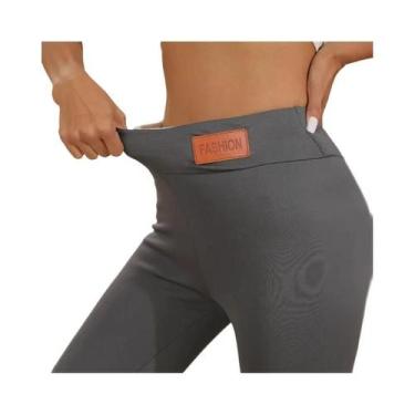 Imagem de Leggings Femininas De Cintura Alta Sem Costura Em Lã De Cordeiro Térmi