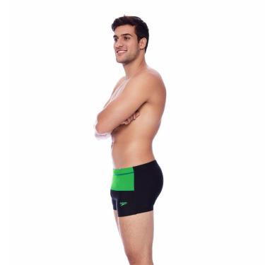 Imagem de Sunga Boxer Color Block - PRETO VERDE FLUOR-Masculino