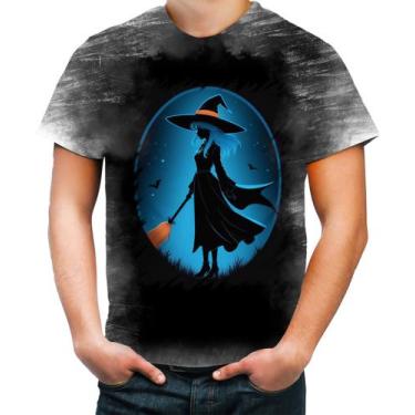 Imagem de Camiseta Desgaste Bruxa Halloween Azul Festa 5 - Kasubeck Store®, Baby
