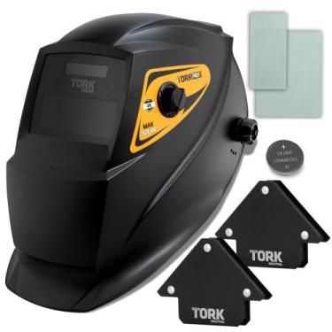 Imagem de Máscara de Solda Mak Solar 4k Din13 Visor 90x35 + 2 Esquadros 12kg Sup