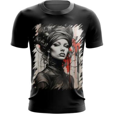Imagem de Camiseta Dryfit Pintura a Carvão Mulher Arte Esfumaçada 6 - Kasubeck S