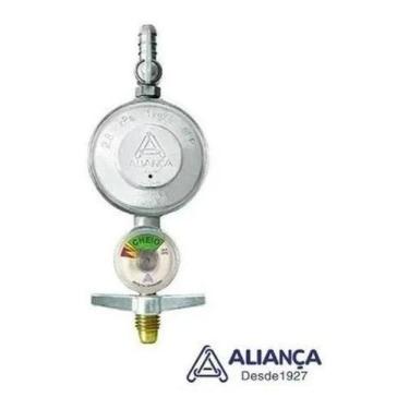Imagem de Registro Regulador Válvula De Gás Para Botijão Com Medidor - Aliança