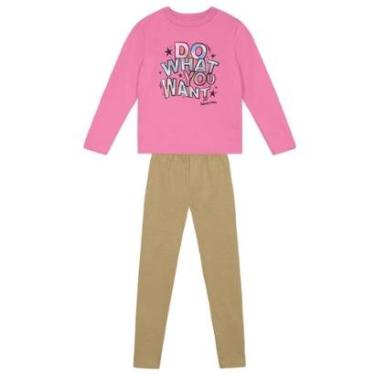 Imagem de Conjunto infantil menina em moletom peluciado Brandili-Feminino