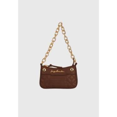 Imagem de Bolsa Pequena com Alça de Corrente Café Luiza Barcelos-Feminino