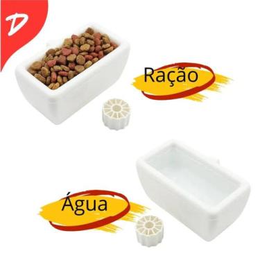Imagem de Bebedouro Alimentador Pet Portátil Ração Água Love Travel - Genérico