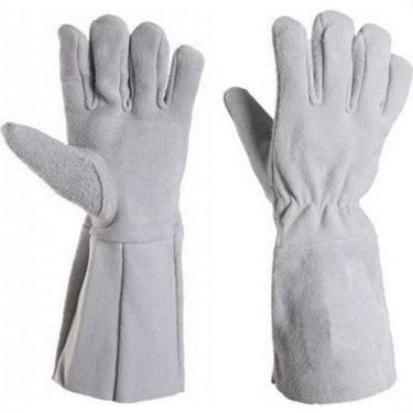 Imagem de Luva De Raspa Protezza Cano Longo 15Cm Com Reforco - Kit C/10 Pecas