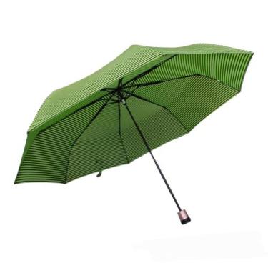 Imagem de Guarda Chuva Sombrinha Grande Listrado Dobrável Manual - XIAMEN, Verde