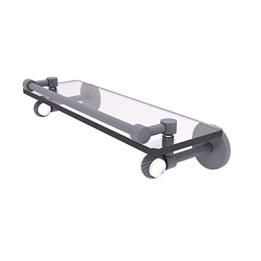 Imagem de Allied Brass CV-1T-16-GAL Coleção Clearview 40,64 cm Prateleira de vidro com detalhes torcidos, cinza fosco