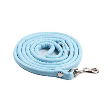 Imagem de PetPhindU Coleira para cachorro corda de couro PU para cães pequenos corda macia de gato cores brilhantes bichon de pelúcia