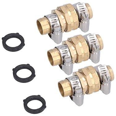 Imagem de Adaptador de mangueira, sem desbotamento fácil de conectar Conector de mangueira conjunto 3 / 4in 3 sem ferrugem para canos de água de jardim