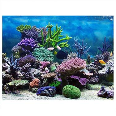 Imagem de Pôster de aquário, adesivo de PVC para aquário de coral subaquático fundo de aquário de peixes papel de decoração de pano de fundo(122 * 61cm)