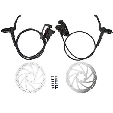 Imagem de VGEBY Conjunto de freio de bicicleta, kit de freio a disco de bicicleta hidráulico de pressão de óleo de pistão duplo universal com freio a disco dianteiro traseiro 2 160 mm bicicleta a disco e suprimentos de reposição