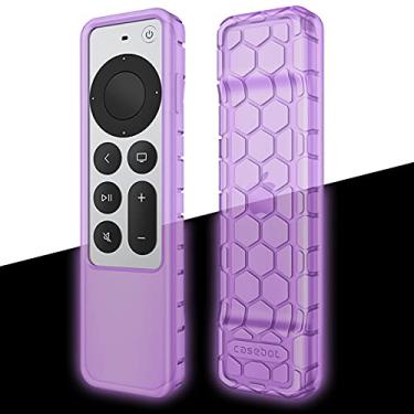 Imagem de Fintie Capa protetora para Apple TV Siri Remote 2021 2022 - Capa de silicone antideslizante leve à prova de choque para Apple TV 4K / Controle remoto HD Siri (2ª Geração/3ª Geração), roxo