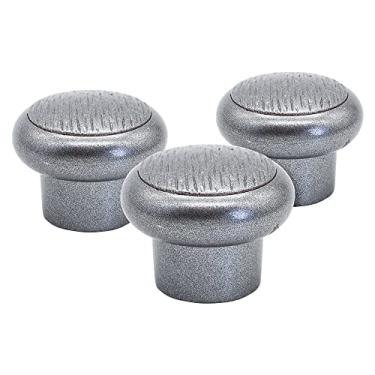 Imagem de Kit 3 Peças Puxador Furo Único 80 Cinza Para Móveis Armário