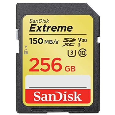 Imagem de Cartão SanDisk 256GB Extreme SDXC UHS-I - C10, U3, V30, 4K UHD, cartão SD - SDSDXV5-256G-GNCIN
