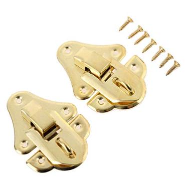 Imagem de 2 pcs Antique Caixa de Prata Latches Decorativo Hasp Toggle Toggle para Jóias Caixa De Madeira Mala W/Parafuso Móveis Hardware 48 * 35mm YYDFPIIA (Color : A)