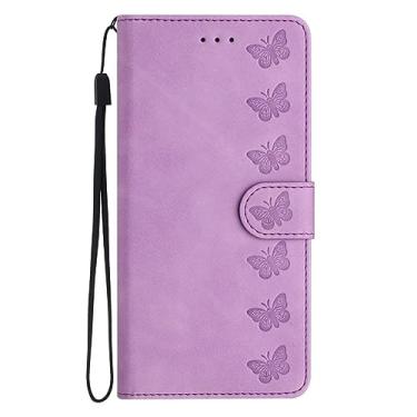 Imagem de Capa de telefone carteira para Samsung Galaxy Note 20 Ultra 10 9 8 A7 A6 A8 Plus 2018 A3 J3 J5 2016 J7 2017 Capa de couro borboleta, roxo, para Samsung J7 2017
