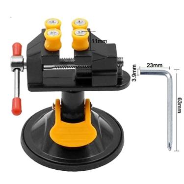 Imagem de Torno de prensa de broca base de ventosa forte escultura mesa torno de mesa mini ferramentas domésticas de metal para economia de espaço braçadeira de escultura acessório de escultura torno broca prensa de madeira mesa fixa (cor: preto com unhas