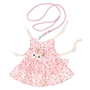 Imagem de Balacoo 1 conjunto de roupas de coelho fofo vestido de coelho roupas de gato saia estampada doce animal coelho fantasias com trela vestido de coelho adereços roupa para animais de estimação roupas