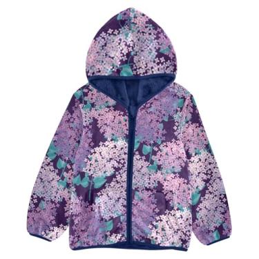 Imagem de KLL Jaqueta de lã para bebê decorativa elegante flor lilás cultivável casaco de inverno infantil menino azul marinho moda roupas de bebê menino 3T, Flor lilás decorativa elegante, 6 Anos