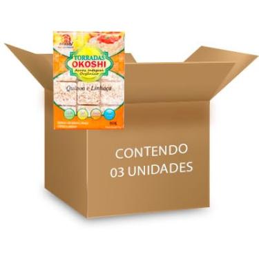 Imagem de Torrada Orgânica Zero Glúten Quinoa E Linhaça Okoshi Contendo 3 Pacotes Com 75g cada