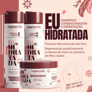 Imagem de Eu Hidratada Kit Shampoo Condicionador E Hidratação 325 Ml - Bymanoell