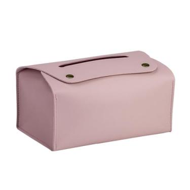 Imagem de Caixa Tecido Couro Pu Retangular Recipiente Toalha Papel Caixa Armazenamento Tecidos Elegante Dispensador Guardanapo Recarregável Rack Dispensador Tecido Retangular