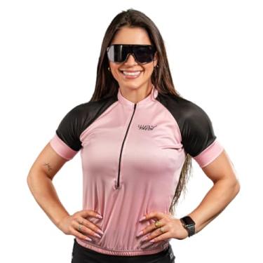 Imagem de Camisa de Ciclismo Feminina Manga Curta Way Fresh Rosa Bebê Proteção UV Slim Confortável Pro Bike (BR, Alfa, M, Regular, Way Fresh Rosa Bebê)