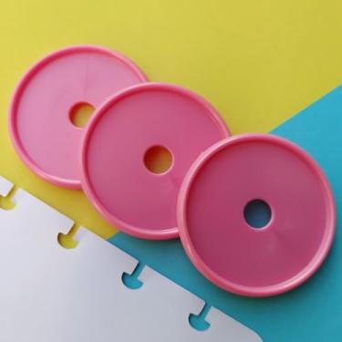 Imagem de Kit 12 Discos GG 45mm de Caderno Infinito Sistema Inteligente Amor Infinito Cadernos - Circulo (Rosa Pink Metalizado)