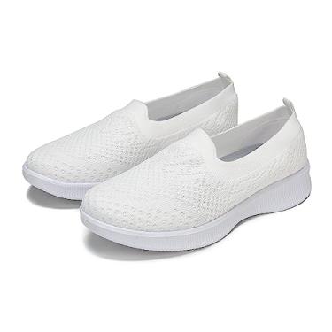 Imagem de Veroders Tênis feminino para trabalho de enfermeira para caminhada ortopédico Zapatillas para mulheres, 112 branco, 7.5