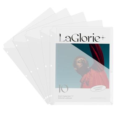 Imagem de 20 divisórias de fichário com bolsos, tamanho carta, pasta, transparente, 3 furos, pastas de documentos de plástico transparente para escritório, casa, escola