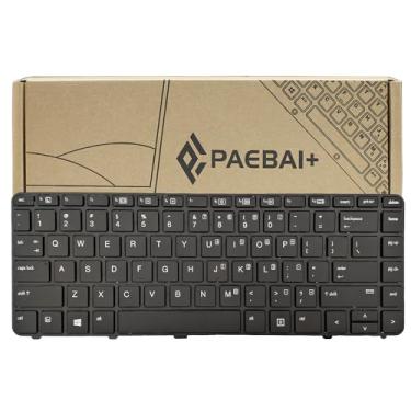 Imagem de PAEBAI+ Teclado de substituição para laptop compatível com HP Probook 430 G3 430 G4 440 G3 440 G4 445 G3 640 G2 645 G2 640 G3 645 G3 US teclado com moldura preta