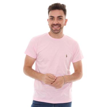 Imagem de Camiseta Ralph Lauren Masculina Custom Fit Coloured Logo Rosa-Masculino