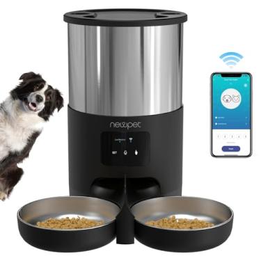 Imagem de GMRGB Smart Alimentador Pet Wi-Fi Casa Inteligente, Agendamento de Porções por App, 5L, Comedouro Duplo para Cães, Gravador de Voz