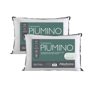Imagem de Kit 2 Travesseiros Hedrons Piumino Toque De Plumas 50x70 cm