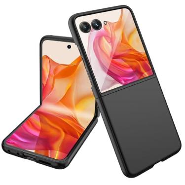 Imagem de MRRSIWEI Capa rígida para Motorola Moto Razr 50 Ultra/Moto Razr+, fina, antiarranhões, à prova de choque, resistente, capa protetora de tela para Motorola Moto Razr Plus 2024 / Razr 50 Ultra-P preta