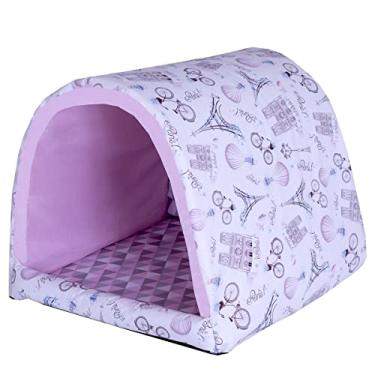 Imagem de Cama Pet Iglu Tricoline (Paris Rosa)