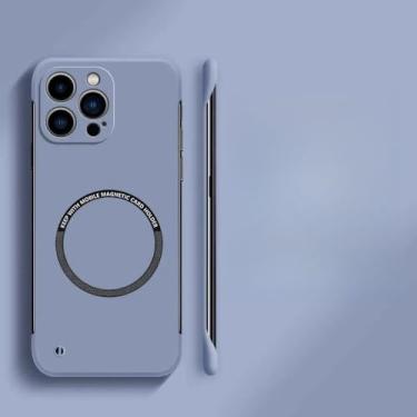 Imagem de Capa de telefone magnética rígida sem moldura para iPhone 15 14 13 12 11 Pro Max Plus Ultra Thin Cover, cinza, para iPhone 3GS