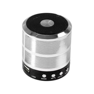 Imagem de Caixa de Som Portátil com Bluetooth e Microfone Embutido - Conectividade Sem Fio, Ideal para Festas e Eventos (Prata)